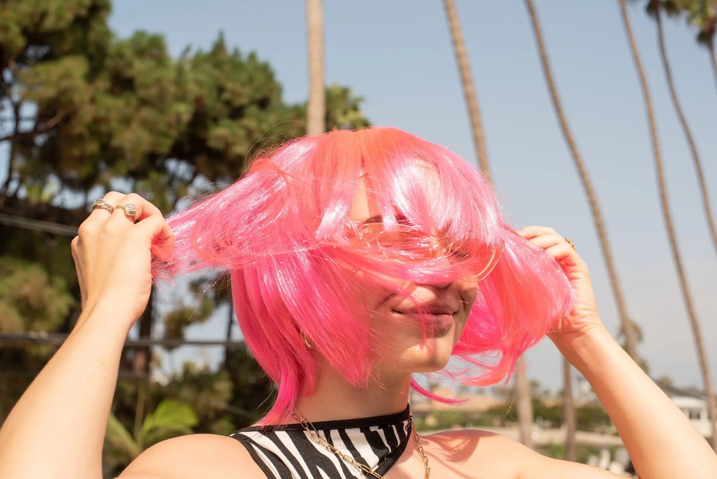 Pink Thick Bob Wig