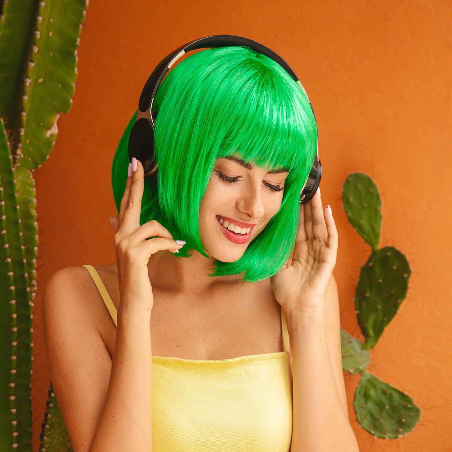 Green Thick Bob Wig