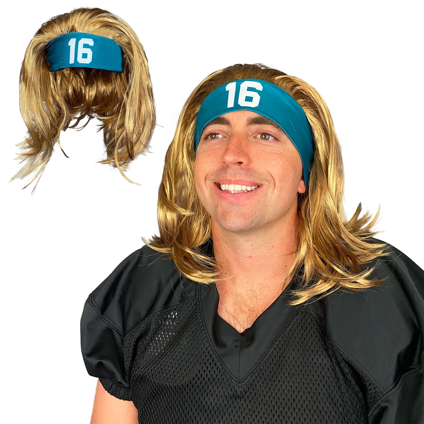 Star Athlete Headband Wig (Teal)
