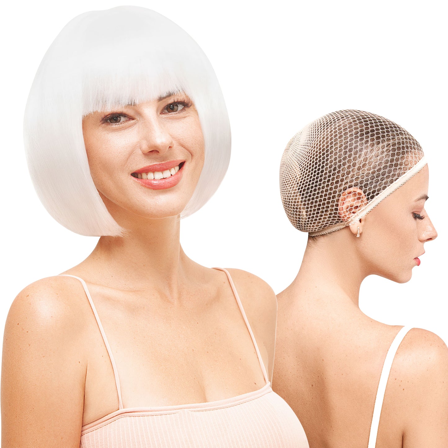 White Thick Bob Wig