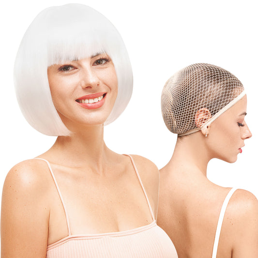 White Thick Bob Wig