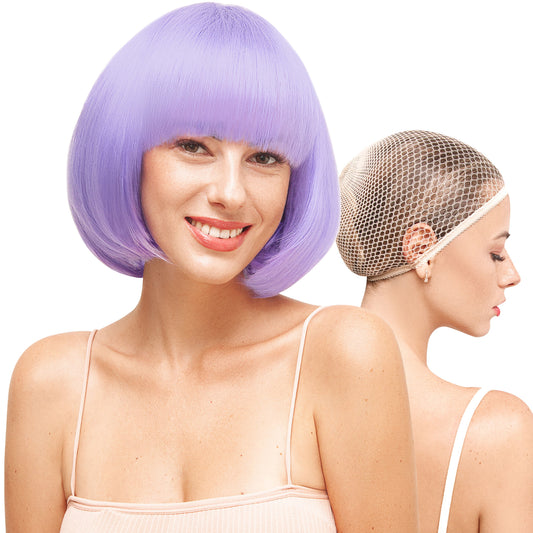 Purple Thick Bob Wig