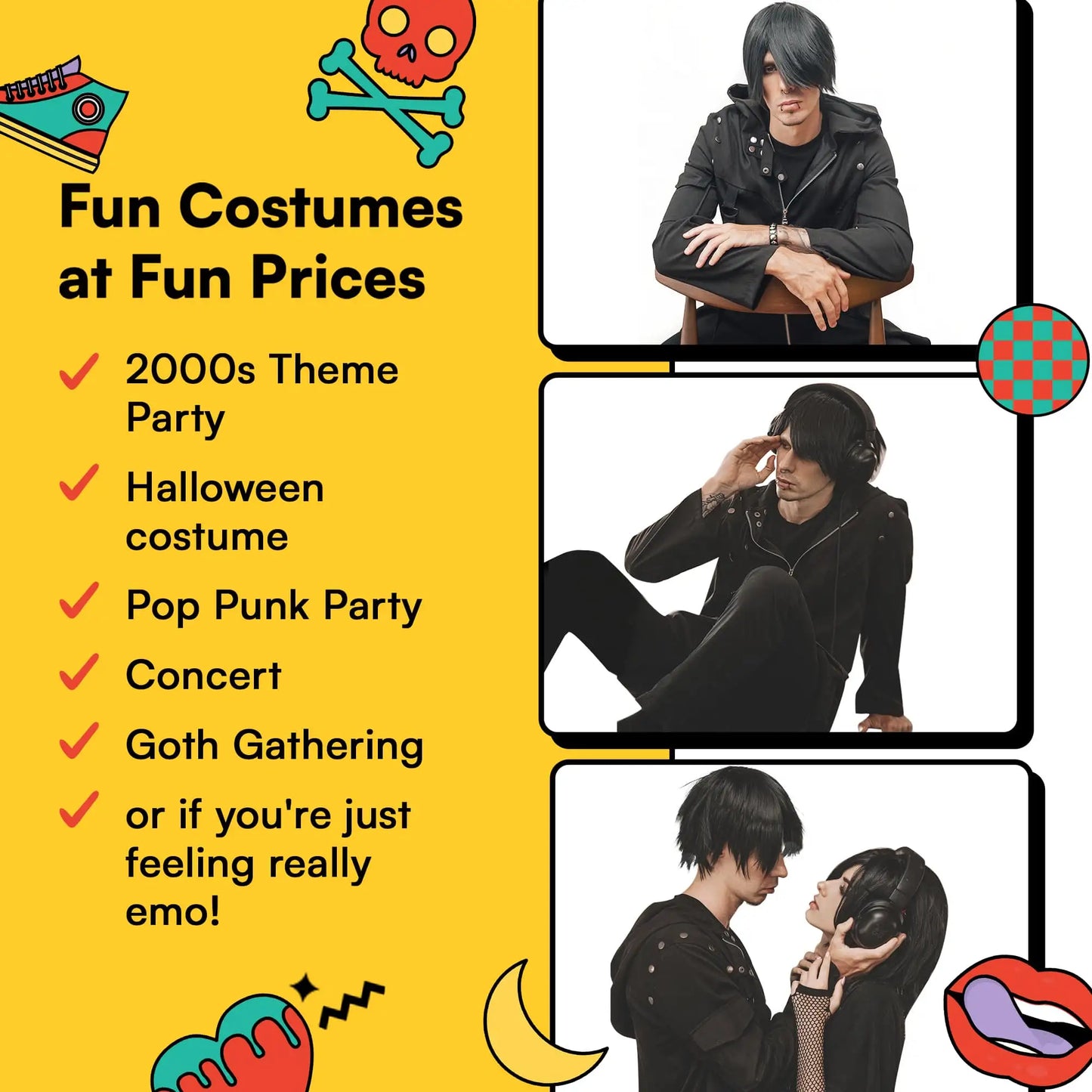 Emo Costume Set for Men