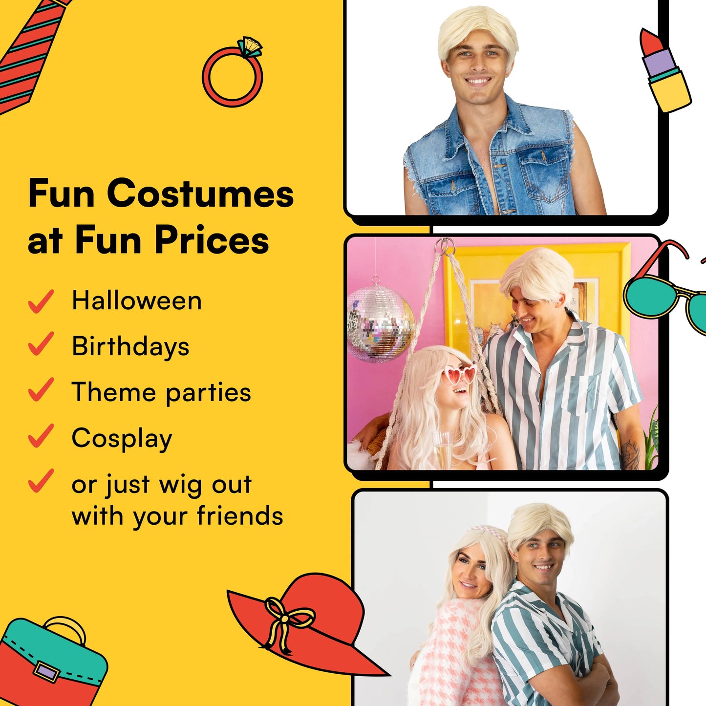 Beautiful Blonde Couples Wigs