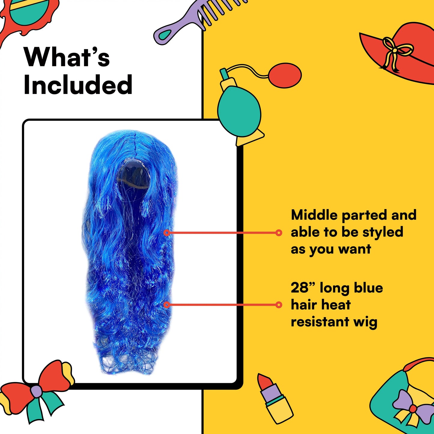 Blue Mermaid Doll Wig