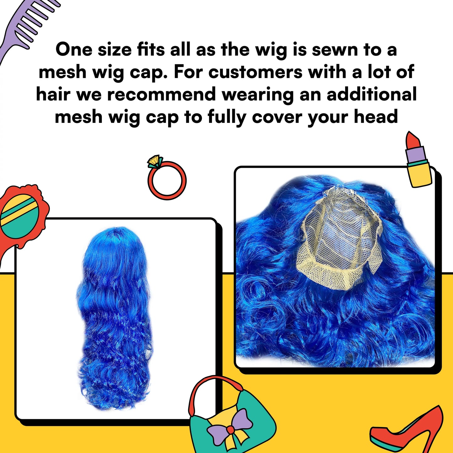 Blue Mermaid Doll Wig