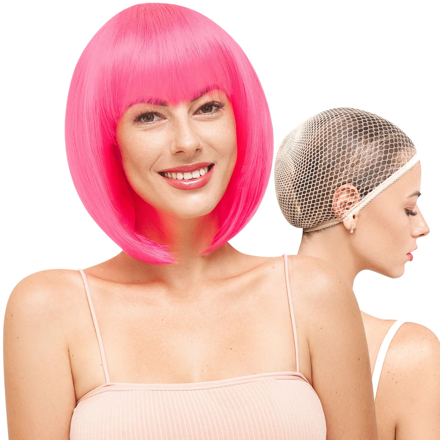 Pink Thick Bob Wig