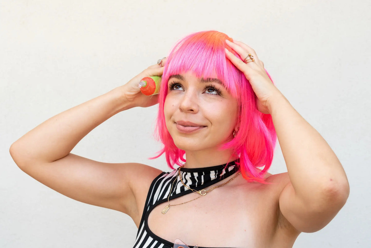 Pink Thick Bob Wig