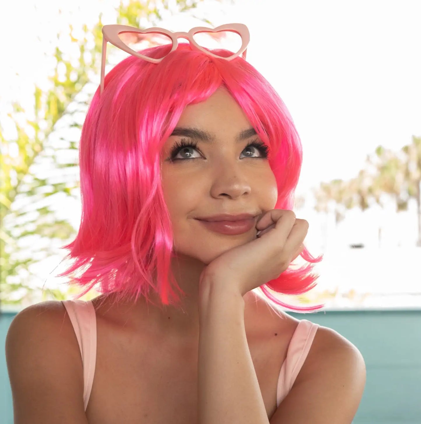 Pink Thick Bob Wig