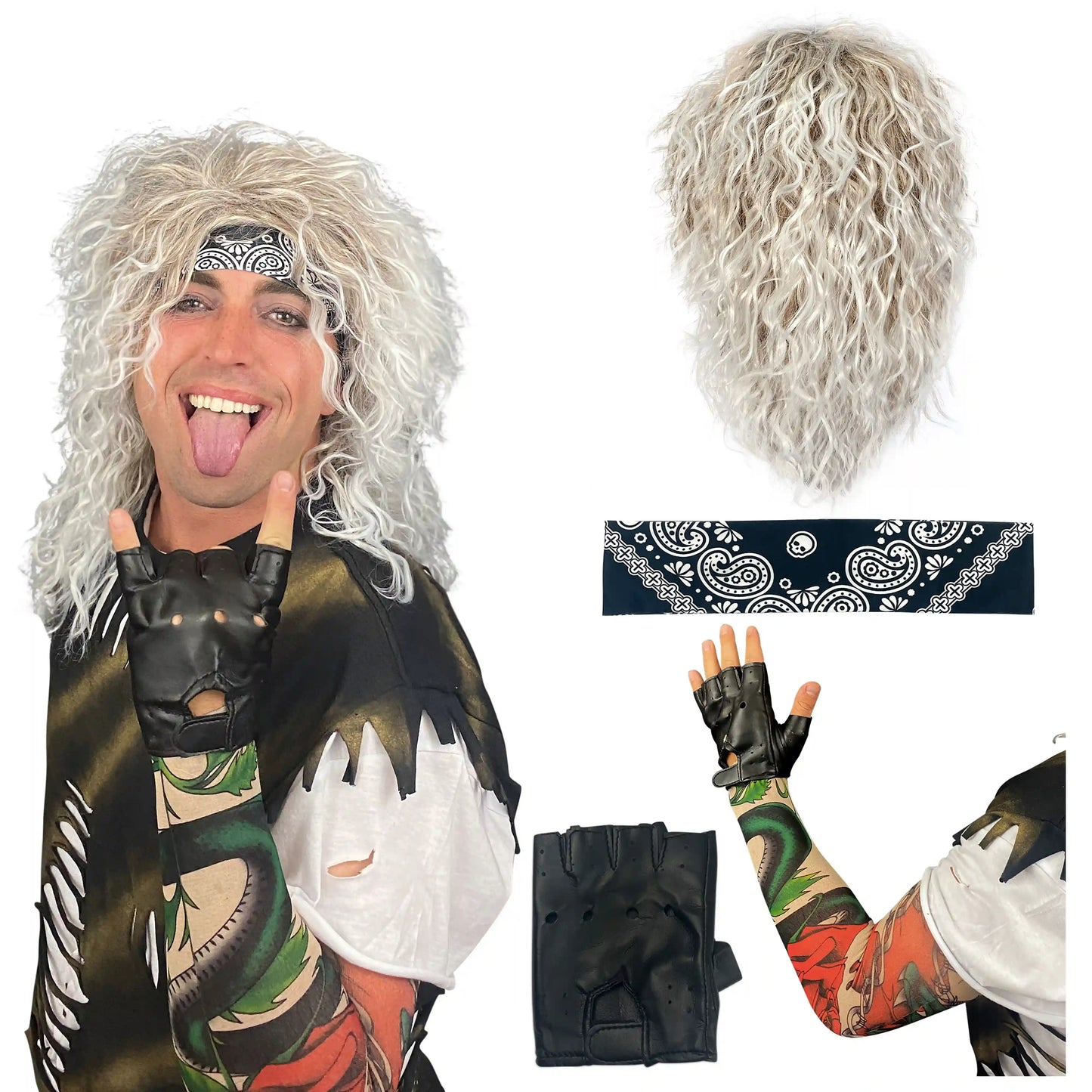 80's Hair Metal Rocker Costume Set (Blond)