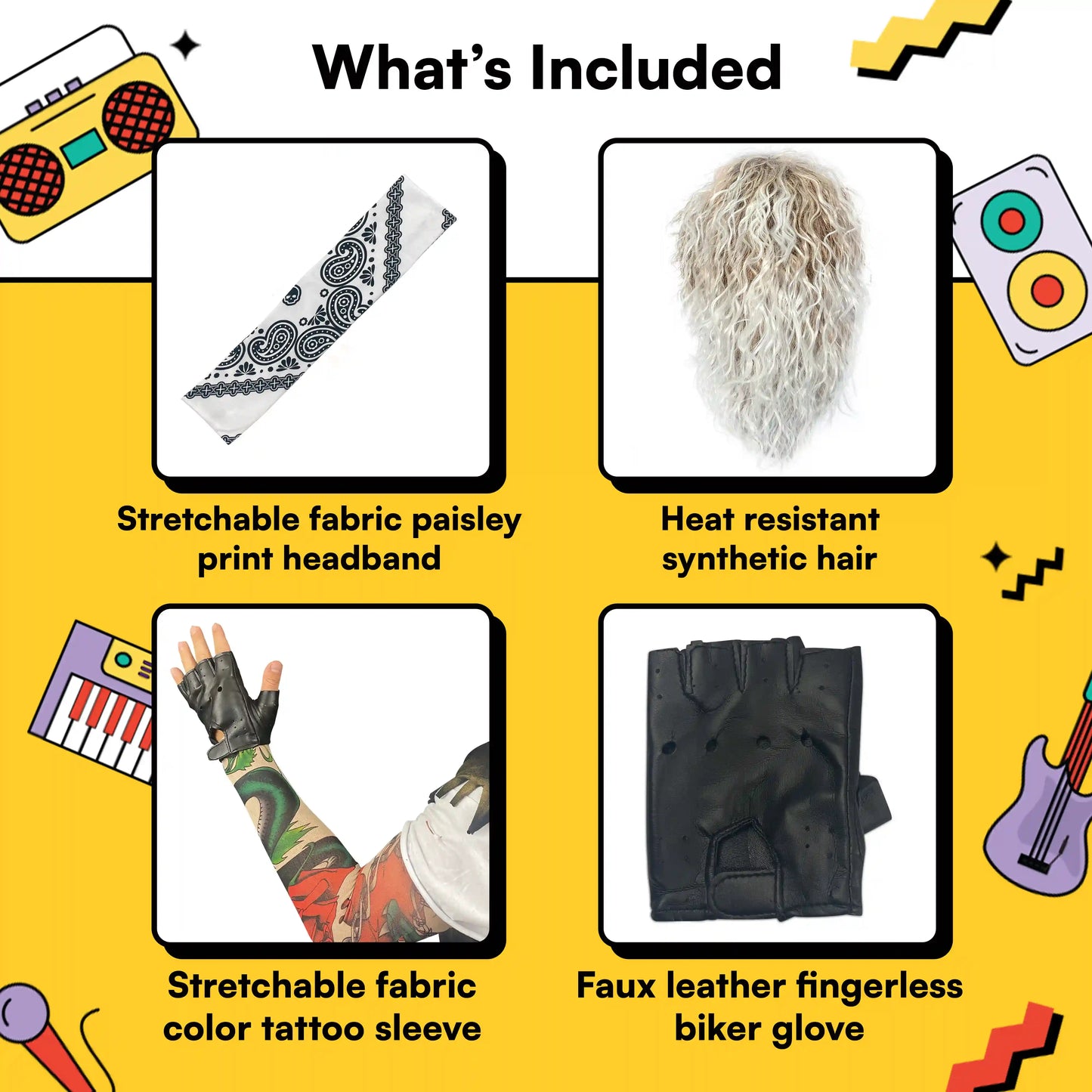 80's Hair Metal Rocker Costume Set (Blond)