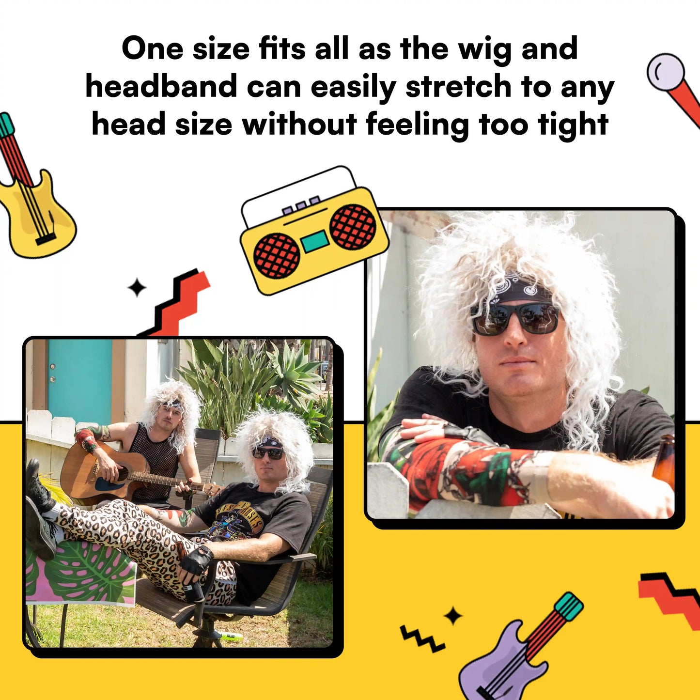 80's Hair Metal Rocker Costume Set (Blond)